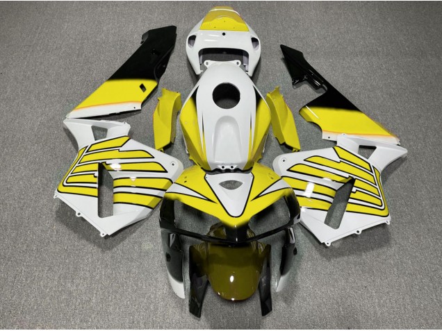 Yellow and White Wings 2005-2006 CBR600RR Motorcycle Fairing